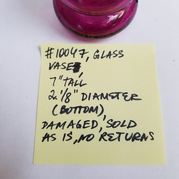 #10047 Rare Collectible Red Glass 7" Vase - Picture 4 of 9